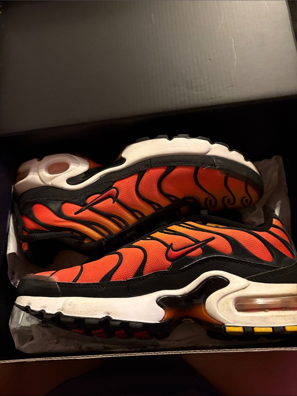 Nike Kids Orange and Black Gradient Air Max Style Sneakers